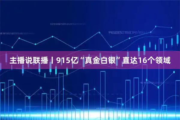 主播说联播丨915亿“真金白银”直达16个领域
